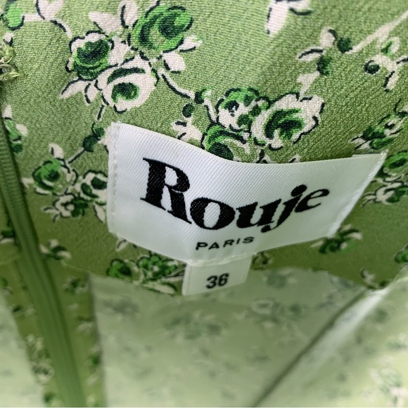 Rouje Paris Silvia Dress Rosita Vert Green Floral Size 36 Coquette - Picture 3 of 9